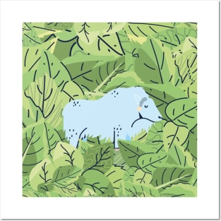 Bison in Leaves Posters and Art